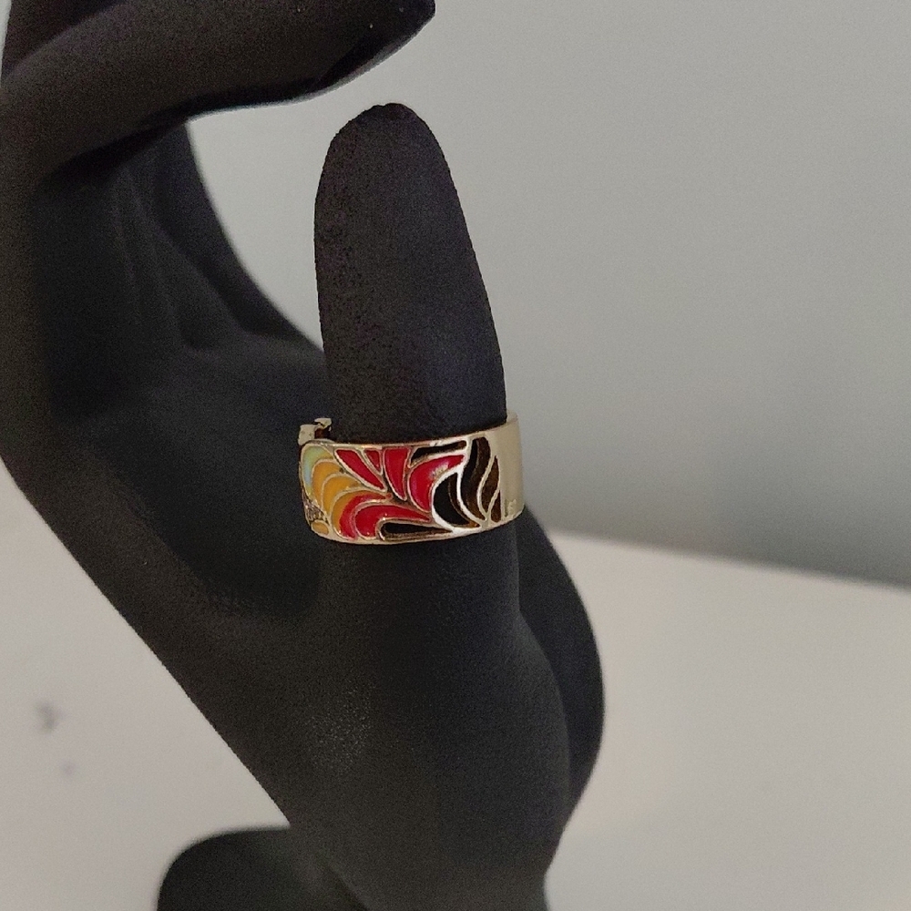 925 Sterling Silver Multicolor Ring - image 3